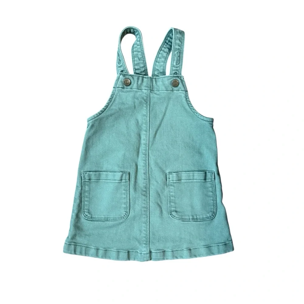 Old Navy Kids green Denim dress jumper,‎ size 2T